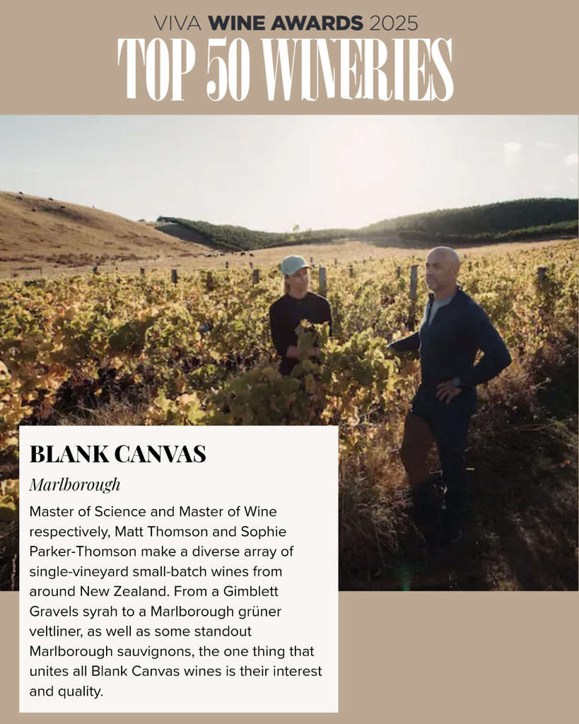 Blank Canvas announced a Top NZ Winery in Viva Awards 2025