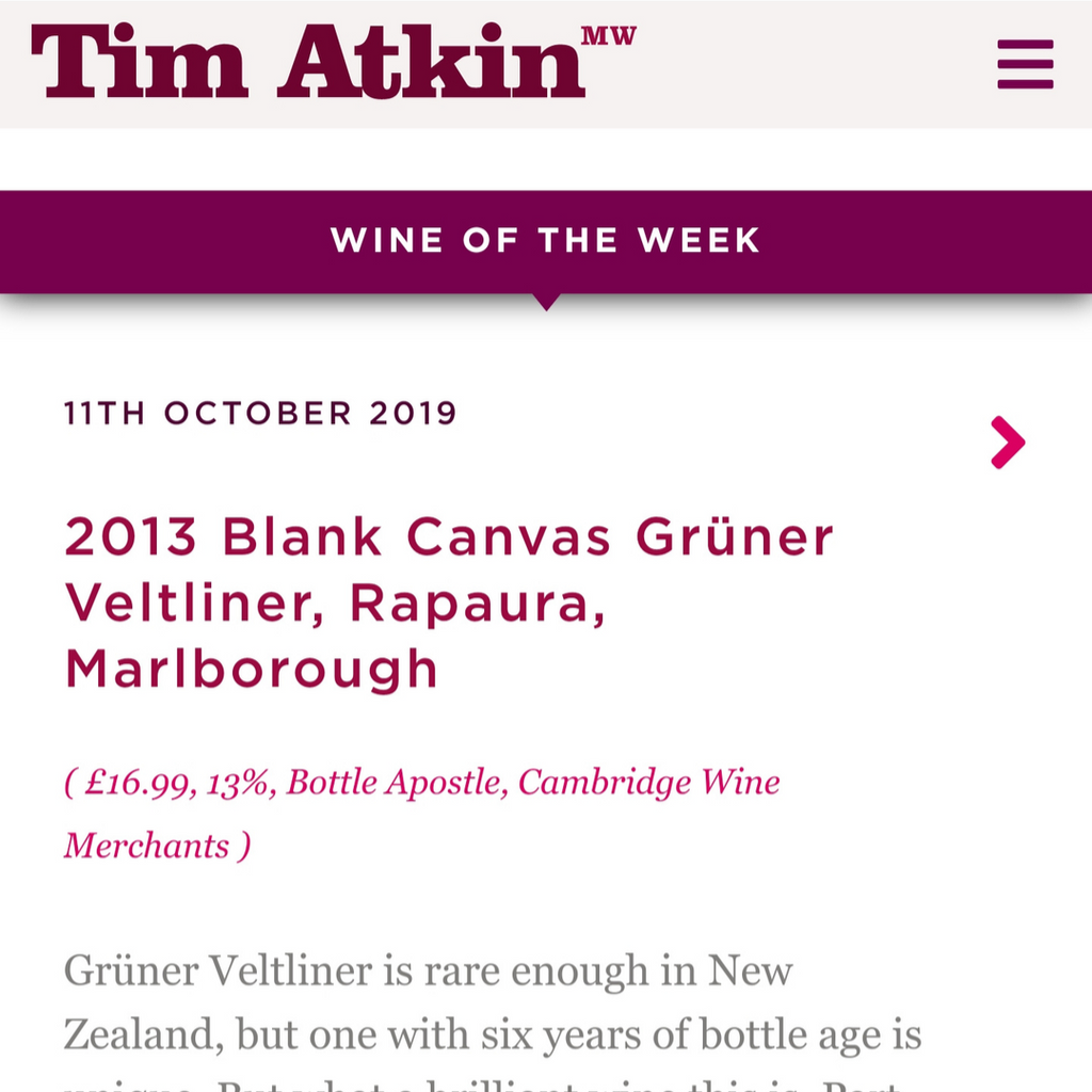 Blank Canvas Gruner Veltliner Tim Atkin's Wine of the Week!